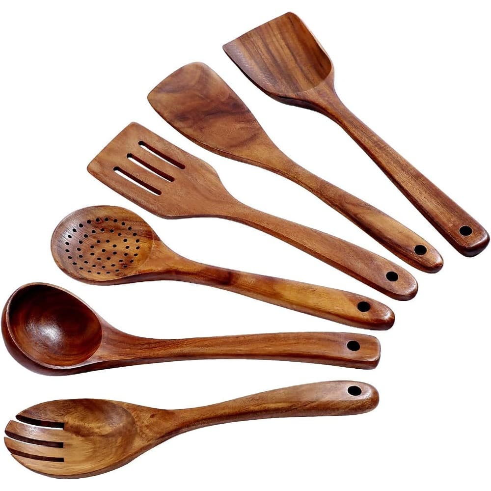 Wooden Spoons for Cooking Utensils Set 6 Pieces