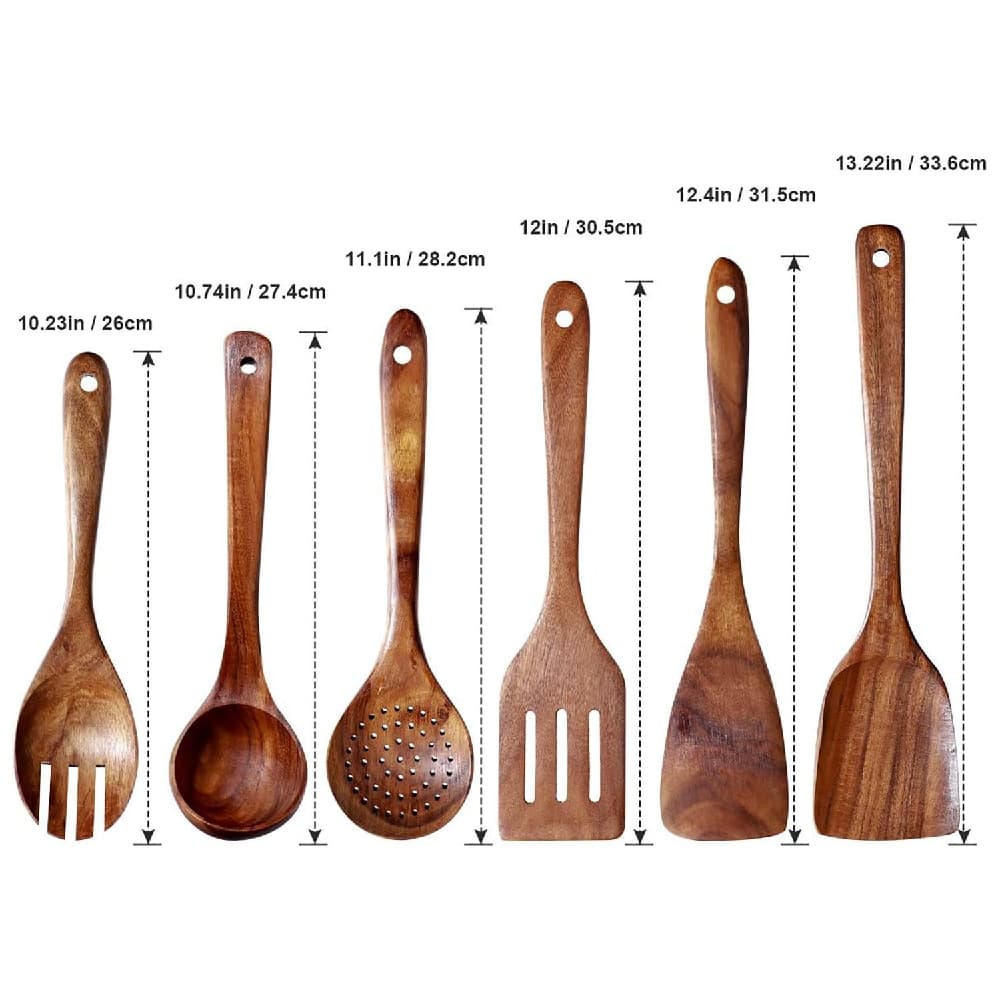 Wooden Spoons for Cooking Utensils Set 6 Pieces