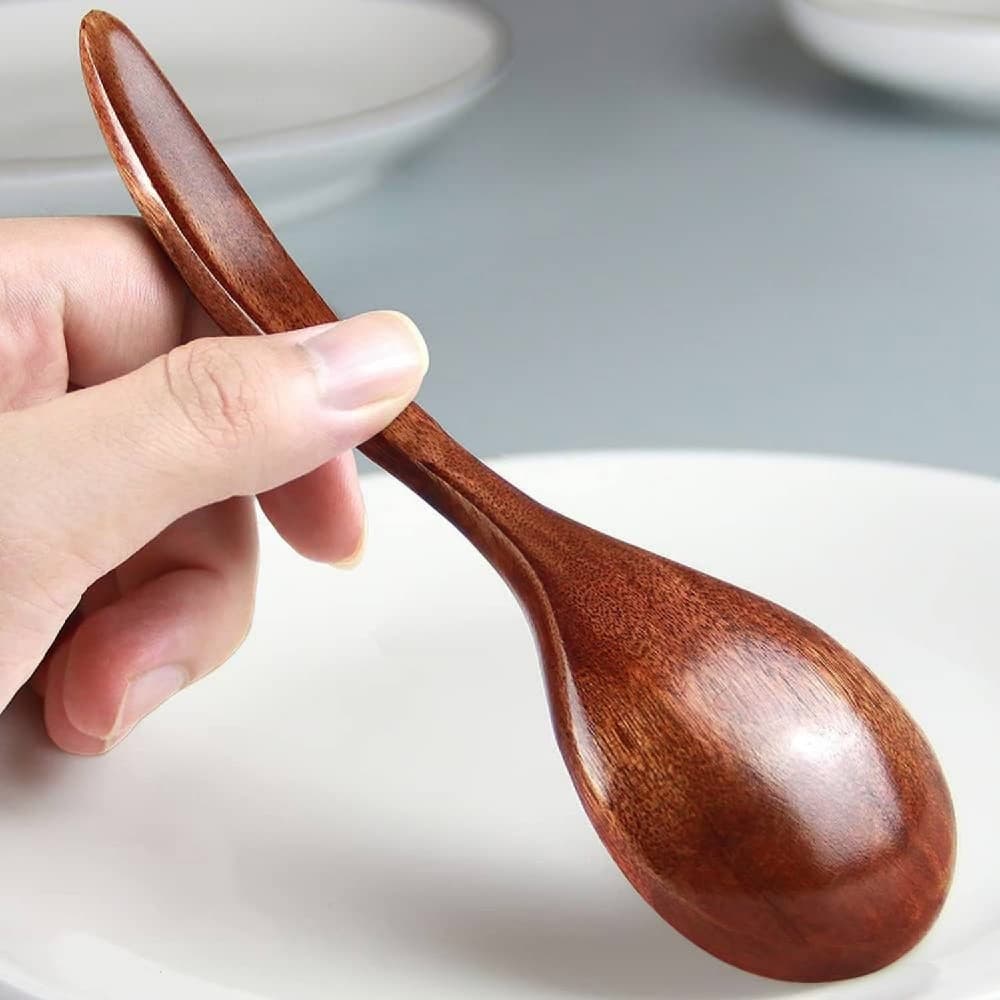 Korean Wooden Spoon 6 Piece Wooden Spoons 7 inch Handmade Natural Asian Wooden Spoons