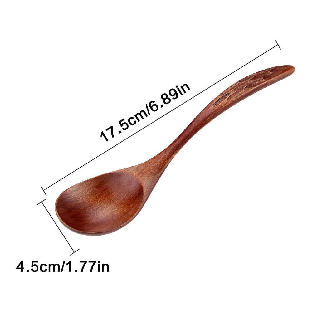 Wooden Soup Spoons Magic Spoon Wooden Spoons for Eating 6 Pieces Asian Soup Spoon